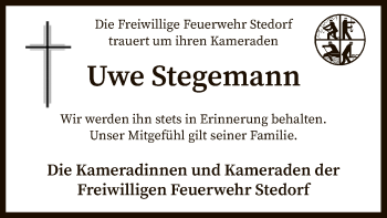 Traueranzeige von Uwe Stegemann von SYK