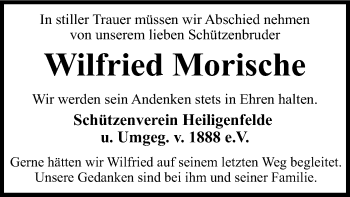 Traueranzeige von Wilfried Morische von SYK