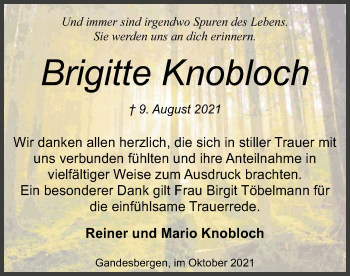 Traueranzeige von Brigitte Knobloch von SYK