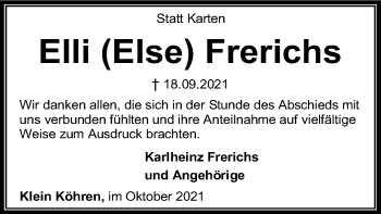 Traueranzeige von Elli Frerichs von SYK