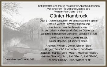 Traueranzeige von Günter Hambrock von SYK