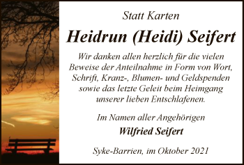 Traueranzeige von Heidrun Seifert von SYK