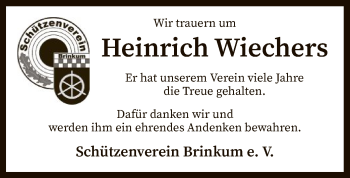 Traueranzeige von Heinrich Wiechers von SYK