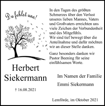 Traueranzeige von Herbert Siekermann von SYK