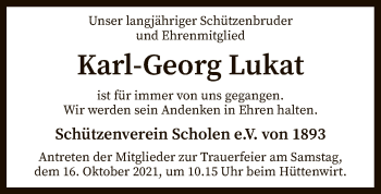 Traueranzeige von Karl-Georg Lukat von SYK