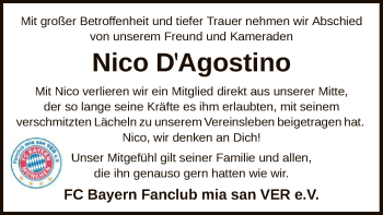 Traueranzeige von Nico DAgostino von SYK