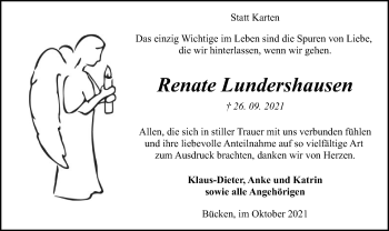 Traueranzeige von Renate Lundershausen von SYK