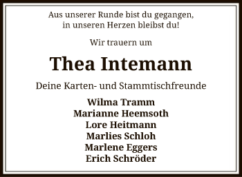 Traueranzeige von Thea Intemann von SYK