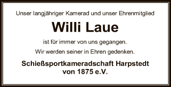 Traueranzeige von Willi Laue von SYK