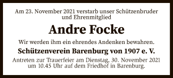 Traueranzeige von Andre Focke von SYK