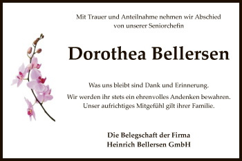 Traueranzeige von Dorothea Bellersen von SYK