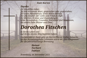 Traueranzeige von Dorothea Fitschen von SYK