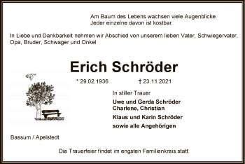 Traueranzeige von Erich Schröder von SYK