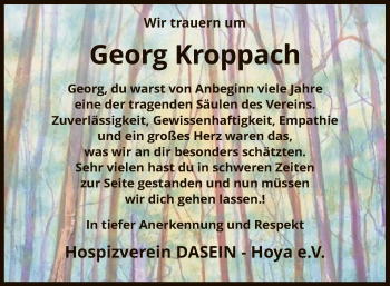 Traueranzeige von Georg Kroppach von SYK