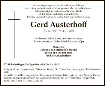 Traueranzeige von Gerd Austerhoff von SYK