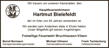 Traueranzeige von Hartmut Bielefeldt von SYK