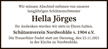 Traueranzeige von Hella Jörges von SYK