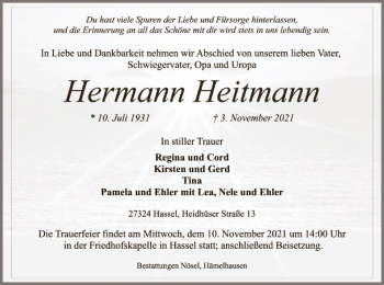 Traueranzeige von Hermann Heitmann von SYK