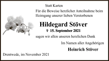 Traueranzeige von Hildegard Stöver von SYK