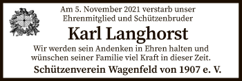 Traueranzeige von Karl Langhorst von SYK