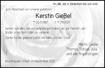 Traueranzeige von Kerstin Gießel von SYK