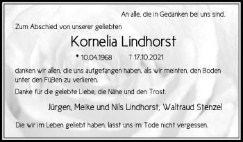 Traueranzeige von Kornelia Lindhorst von SYK