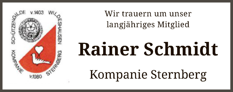  Traueranzeige für Rainer Schmidt vom 24.11.2021 aus SYK