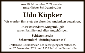 Traueranzeige von Udo Küpker von SYK