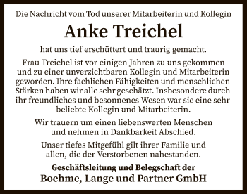 Traueranzeige von Anke Treichel von SYK