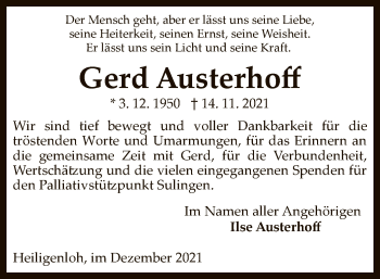 Traueranzeige von Gerd Austerhoff von SYK