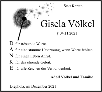 Traueranzeige von Gisela Völkel von SYK