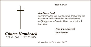 Traueranzeige von Günter Hambrock von SYK