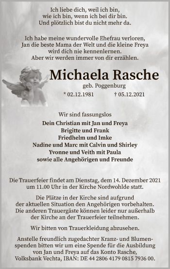 Traueranzeige von Michaela Rasche von SYK