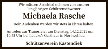 Traueranzeige von Michaela Rasche von SYK