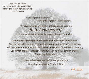 Traueranzeige von Rolf Rebenstorff von SYK