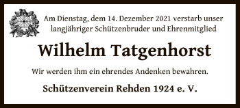 Traueranzeige von Wilhelm Tatgenhorst von SYK