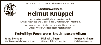 Traueranzeige von Helmut Knüppel von SYK