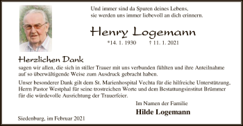 Traueranzeige von Henry Logemann von SYK