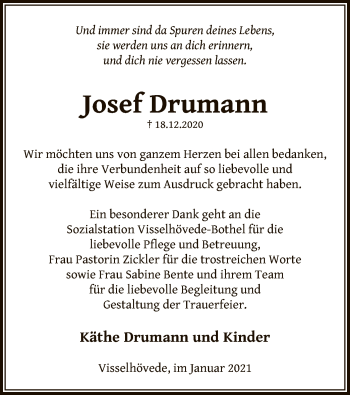 Traueranzeige von Josef Drumann von SYK