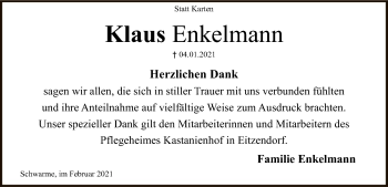 Traueranzeige von Klaus Enkelmann von SYK