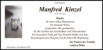 Traueranzeige von Manfred Kinzel von SYK