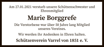 Traueranzeige von Marie Borggrefe von SYK