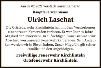 Traueranzeige von Ulrich Laschat von SYK