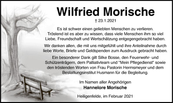 Traueranzeige von Wilfried Morische von SYK