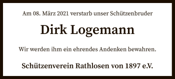 Traueranzeige von Dirk Logemann von SYK