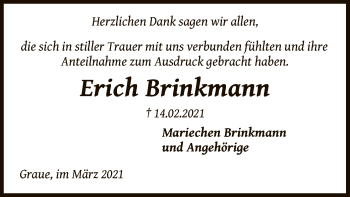 Traueranzeige von Erich Brinkmann von SYK