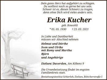 Traueranzeige von Erika Kucher von SYK