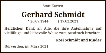 Traueranzeige von Gerhard Schmidt von SYK