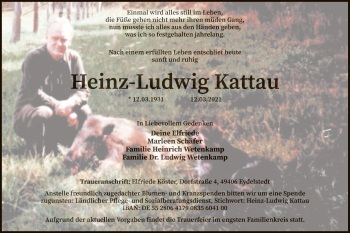 Traueranzeige von Heinz-Ludwig Kattau von SYK