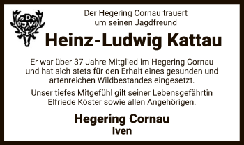 Traueranzeige von Heinz-Ludwig Kattau von SYK